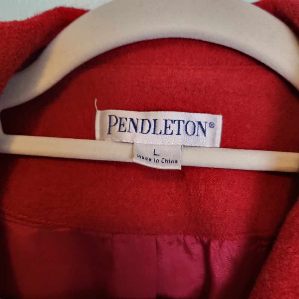 Pendleton Red Wool Ruffle Blazer - image 4